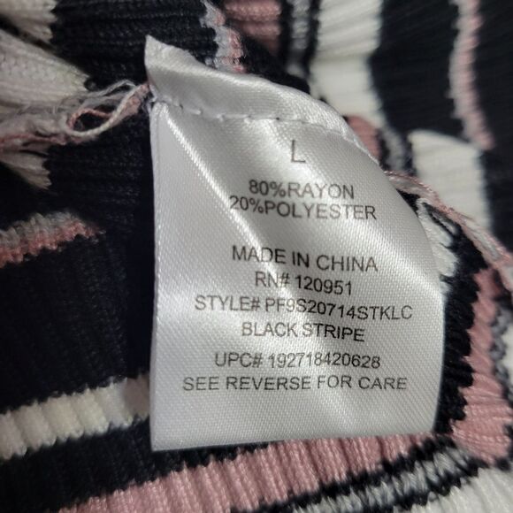 Pink Republic Ribbed Black Striped Crop Long Sleeve Sweater - Picture 9 of 11